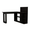 Tuhome Masai Writing Computer Desk, Five Open Shelves, Black ELW5710